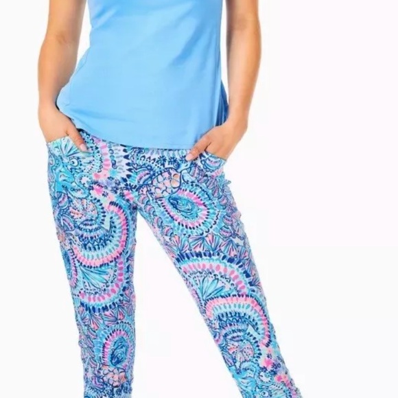 Lilly Pulitzer Corso Luxletic pants SZ 10 commotion in the ocean - Picture 2 of 7
